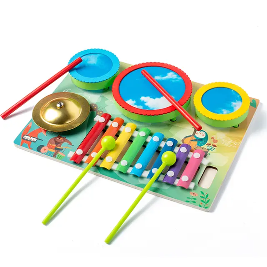 Wooden Xylophone along with Drum for  1+ kids
