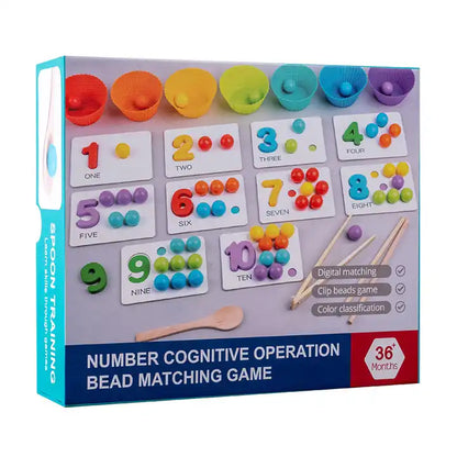 Wooden Number Cognition Calculation Bead Fun Game for 3+ kids