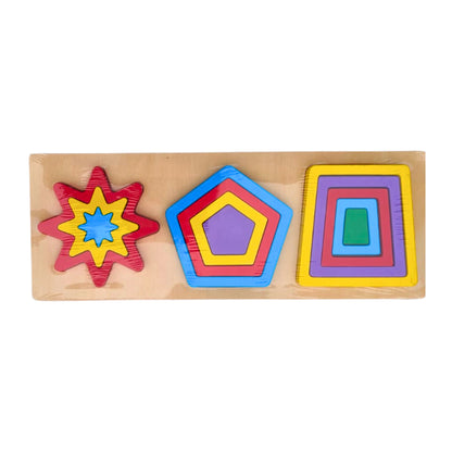 Wooden Rainbow Layered Puzzled Puzzle (Set of 2)