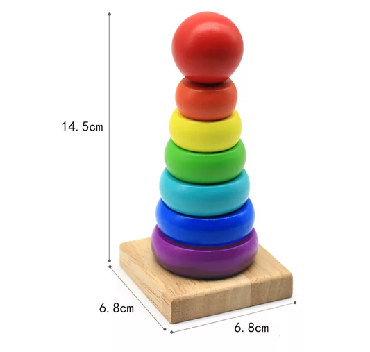 Wooden Rainbow Stacking Tower
