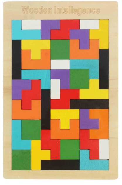 Wooden Tetris Tangram Brain Teaser Puzzle
